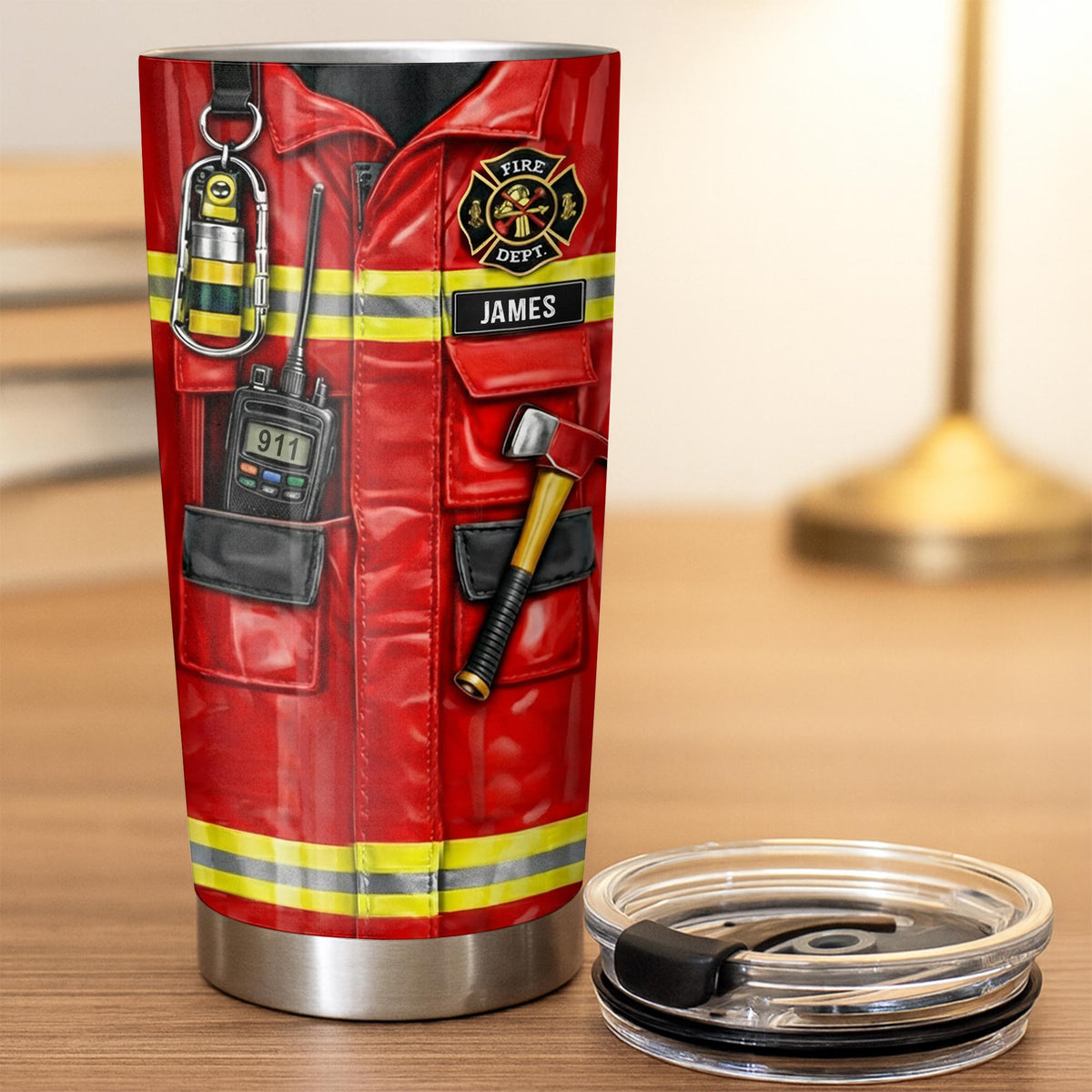 Personalize With Your Firefighter Gear Design,Custom Stainless Steel Tumbler,Gift For Firefighters