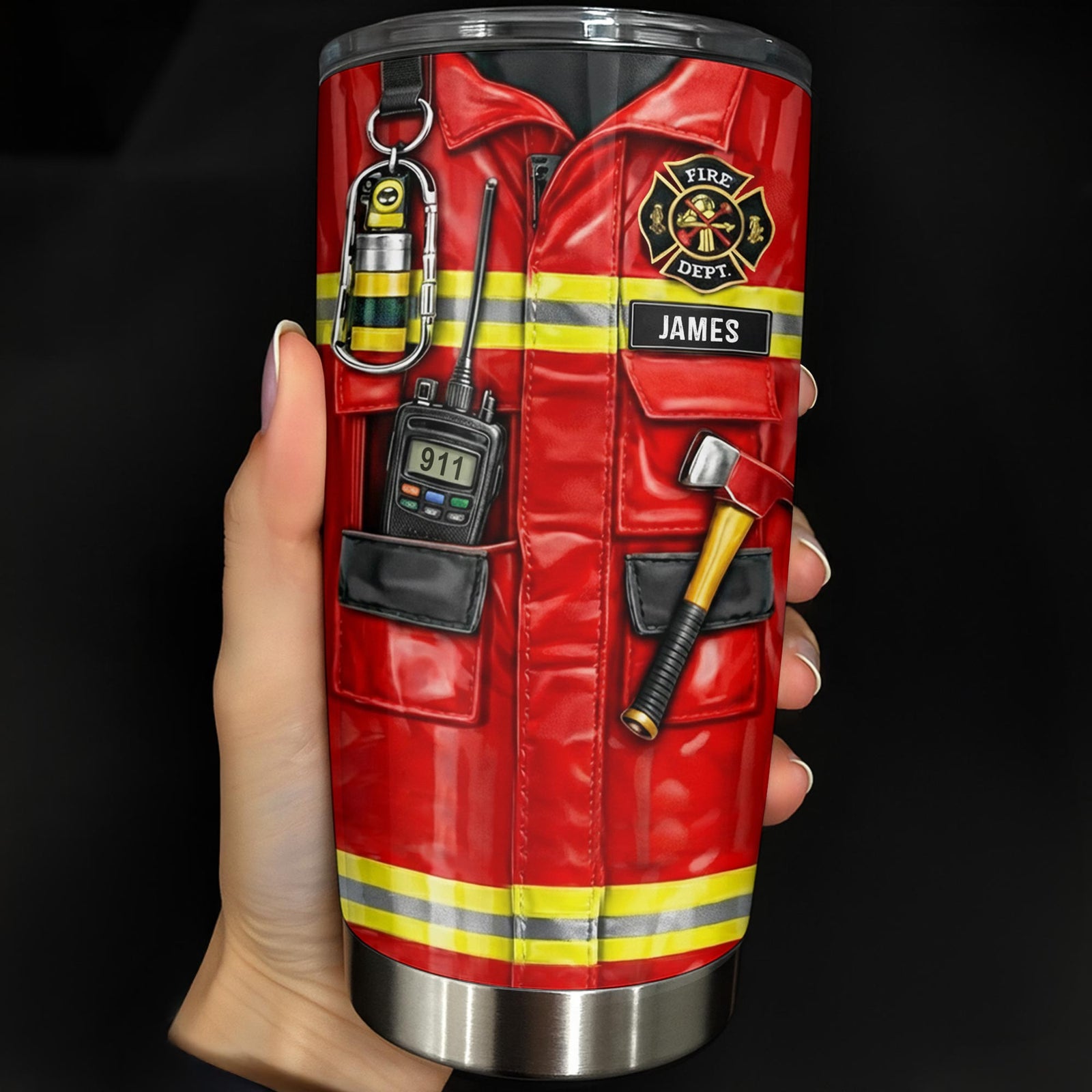 Personalize With Your Firefighter Gear Design,Custom Stainless Steel Tumbler,Gift For Firefighters
