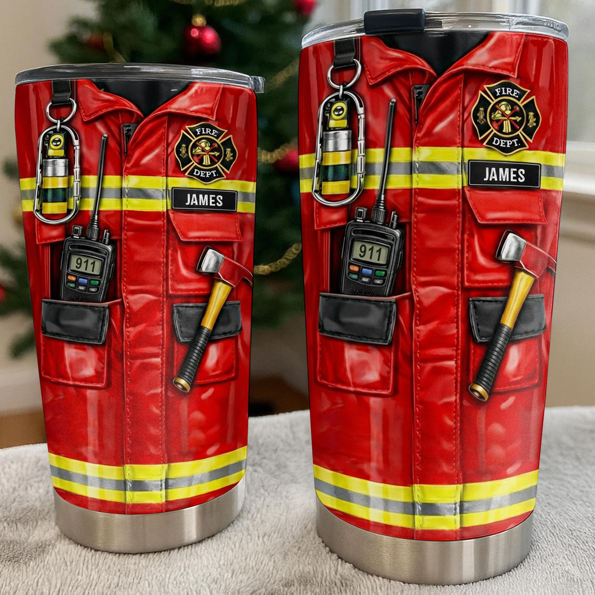 Personalize With Your Firefighter Gear Design,Custom Stainless Steel Tumbler,Gift For Firefighters