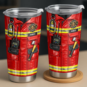 Personalize With Your Firefighter Gear Design,Custom Stainless Steel Tumbler,Gift For Firefighters
