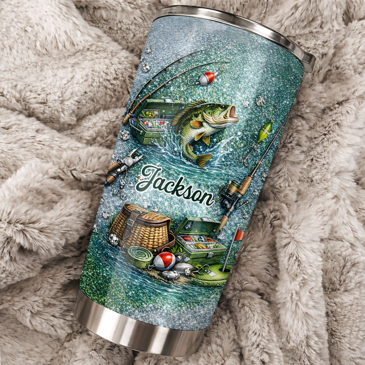 A Passion For Fishing, Personalized Stainless Steel Tumbler, Gift For Him