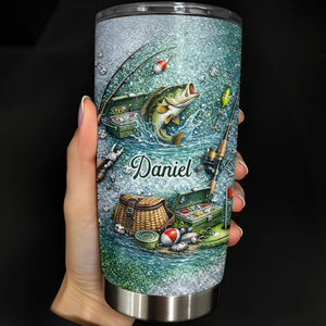 A Passion For Fishing, Personalized Stainless Steel Tumbler, Gift For Him