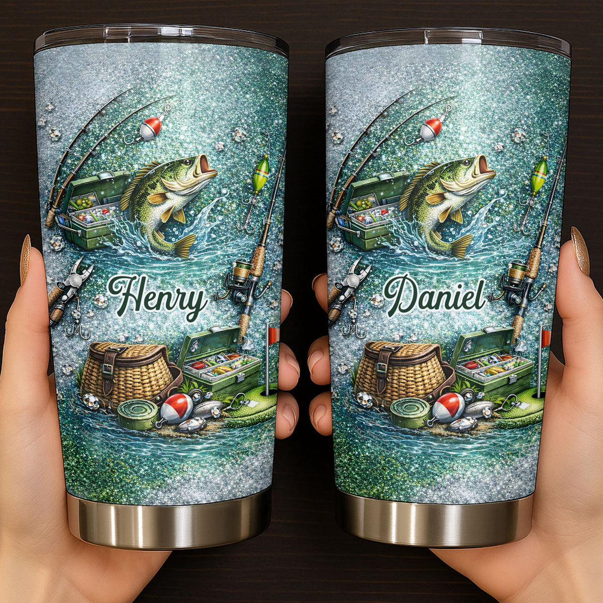 A Passion For Fishing, Personalized Stainless Steel Tumbler, Gift For Him