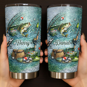 A Passion For Fishing, Personalized Stainless Steel Tumbler, Gift For Him