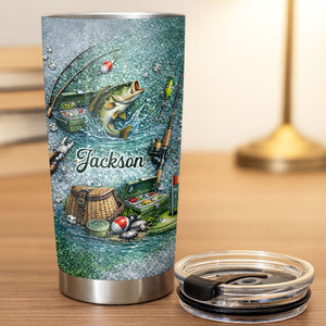 A Passion For Fishing, Personalized Stainless Steel Tumbler, Gift For Him
