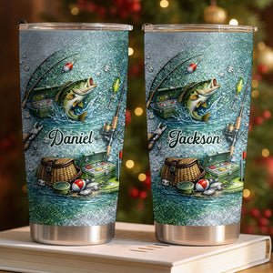 A Passion For Fishing, Personalized Stainless Steel Tumbler, Gift For Him