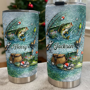 A Passion For Fishing, Personalized Stainless Steel Tumbler, Gift For Him