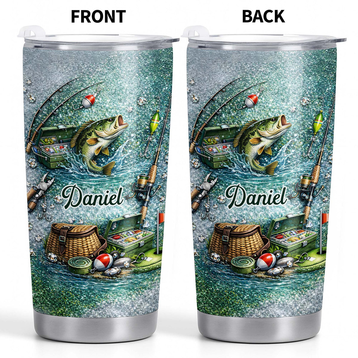 A Passion For Fishing, Personalized Stainless Steel Tumbler, Gift For Him