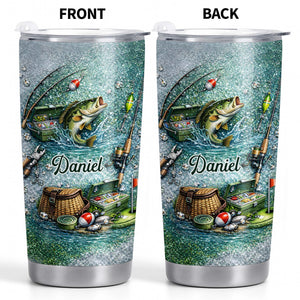 A Passion For Fishing, Personalized Stainless Steel Tumbler, Gift For Him