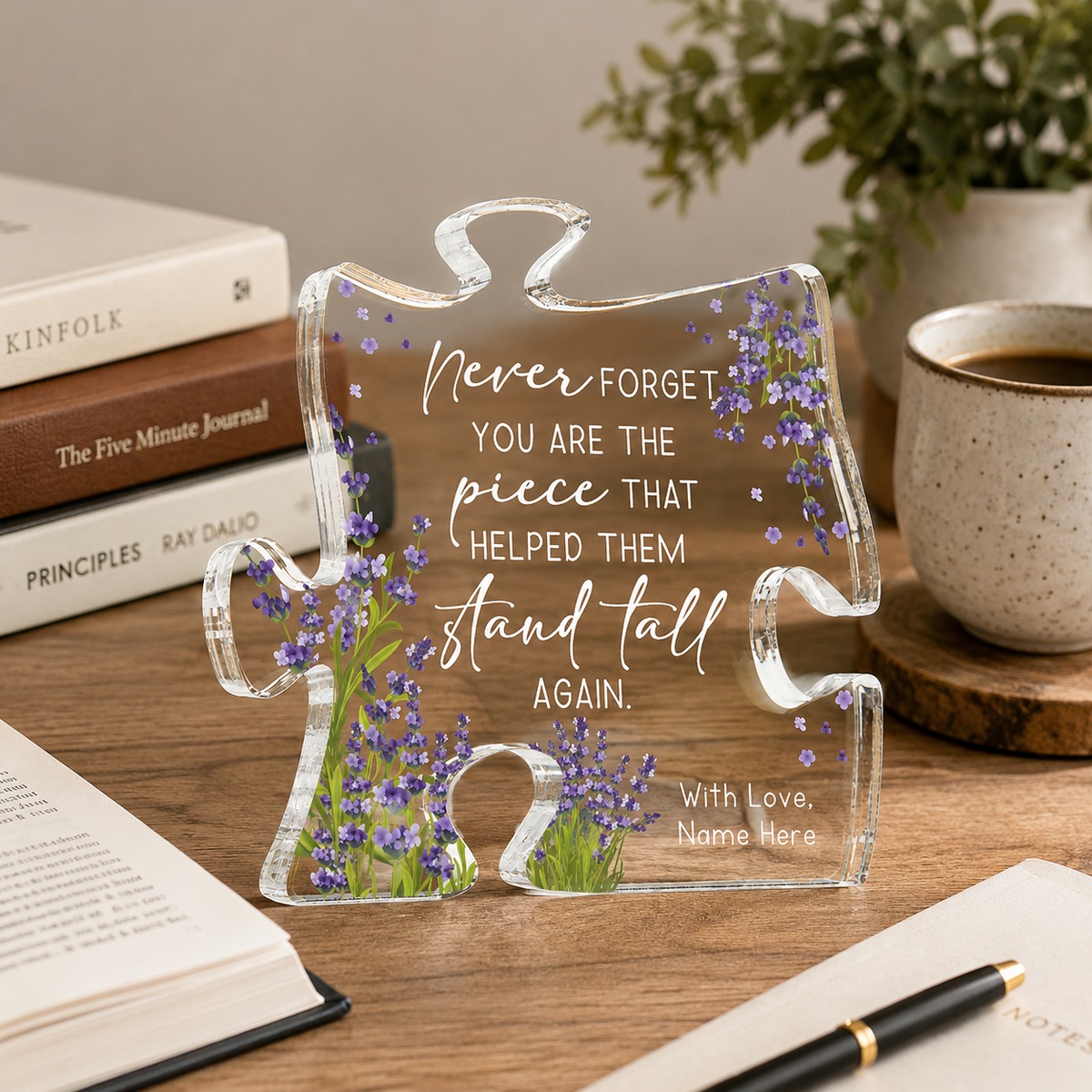 Physical Therapist Puzzle Plaque Never Forget You Helped Them Stand Tall Again PT Thank You Gift Custom Puzzle Acrylic Floral Design
