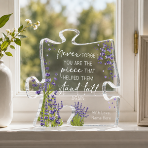Physical Therapist Puzzle Plaque Never Forget You Helped Them Stand Tall Again PT Thank You Gift Custom Puzzle Acrylic Floral Design