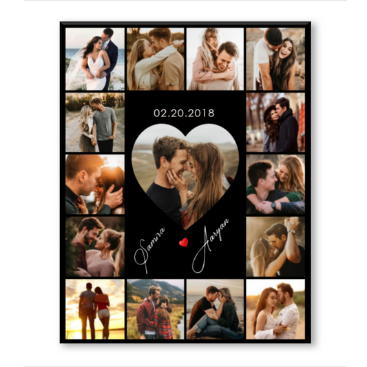 Personalized Photo Collage Canvas, Engagement Gift, Wedding Gift, Anniversary Gift, Gift for Couples, Photos on Canvas, Marriage Anniversary Collage