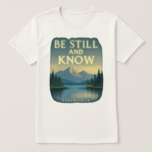 Be Still and Know Psalm 46:10 Christian Mountain Nature T-Shirt – Faith Over Fear Bible Verse Shirt for Spiritual Inspiration Faith%20Over%20Fear%20prompt%20%2316%20studio%20mockup.png
