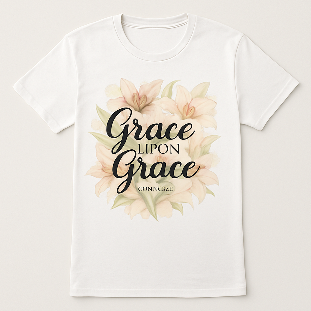 Grace Upon Grace Christian T-Shirt – Faith Over Fear Scripture Tee with Floral Watercolor Design, Inspirational Bible Verse Shirt Faith%20Over%20Fear%20prompt%20%2319%20studio%20mockup.png