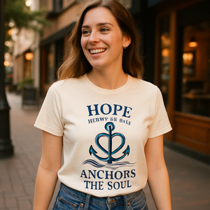Hope Anchors the Soul Christian T-Shirt – Hebrews 6:19, Anchor Graphic, Faith Over Fear Inspirational Bible Verse Tee Faith%20Over%20Fear%20prompt%20%2320%20lifestyle%20mockup.png