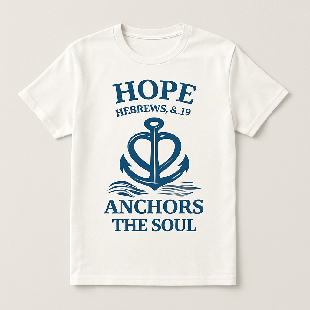 Hope Anchors the Soul Christian T-Shirt – Hebrews 6:19, Anchor Graphic, Faith Over Fear Inspirational Bible Verse Tee Faith%20Over%20Fear%20prompt%20%2320%20studio%20mockup.png