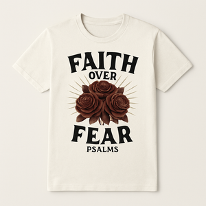 Faith Over Fear Christian T-Shirt – Vintage Roses, Psalms Scripture, Inspirational Religious Tee, Spiritual Gift Apparel Faith%20Over%20Fear%20prompt%20%2325%20studio%20mockup.png