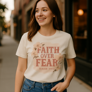 Faith Over Fear Isaiah 41:10 Christian Floral T-Shirt – Inspirational Bible Verse Shirt for Women, Inspirational Religious Gift Faith%20Over%20Fear%20prompt%20%232%20lifestyle%20mockup.png