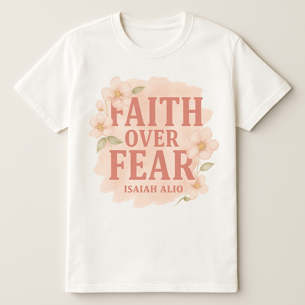 Faith Over Fear Isaiah 41:10 Christian Floral T-Shirt – Inspirational Bible Verse Shirt for Women, Inspirational Religious Gift Faith%20Over%20Fear%20prompt%20%232%20studio%20mockup.png