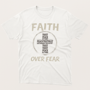 Faith Over Fear Christian Cross T-Shirt – Inspirational Trust & Courage Tee for Believers, Religious Graphic Faith Shirt Faith%20Over%20Fear%20prompt%20%2331%20studio%20mockup.png