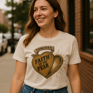 Faith Over Fear Heart Locket Christian T-Shirt – Romans 8:28 Bible Verse Religious Inspirational Apparel Gift Faith%20Over%20Fear%20prompt%20%2348%20lifestyle%20mockup.png