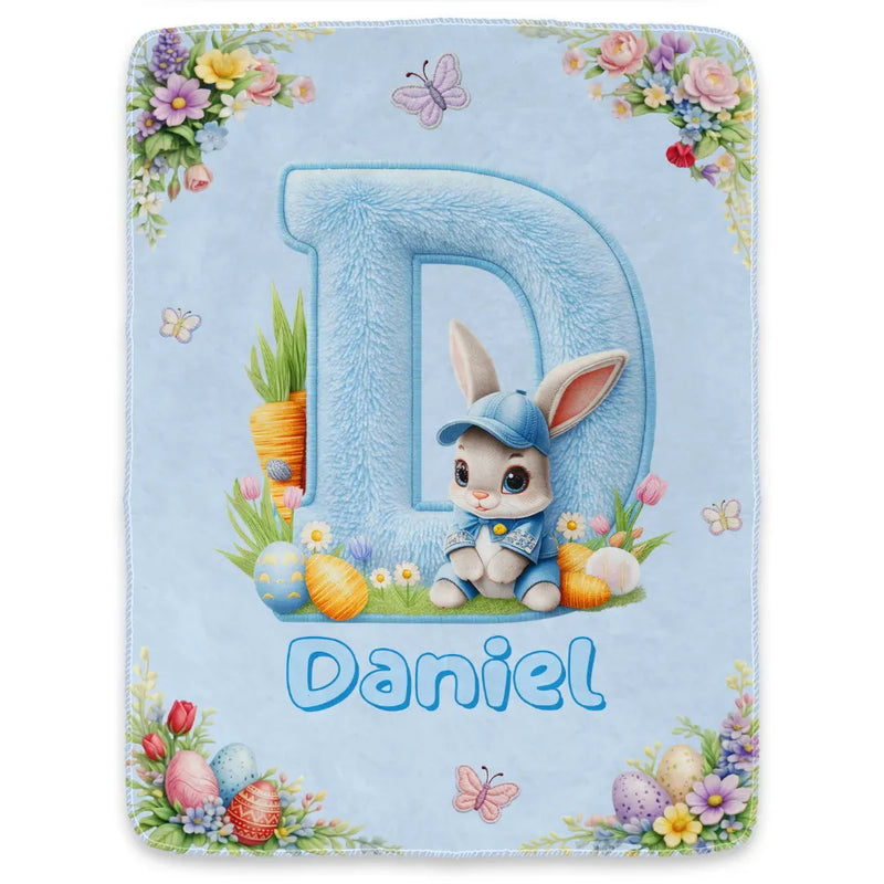 Faux Embroidery Effect Chenille Bunny Alphabet Letters - Personalized Fleece Blanket, Sherpa Blanket FauxChenilleBunnyAlphabetLetters-PersonalizedFleeceBlanket_SherpaBlanket-TU264-VKT533-MK1.jpg
