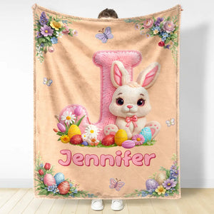 Faux Embroidery Effect Chenille Bunny Alphabet Letters - Personalized Fleece Blanket, Sherpa Blanket FauxChenilleBunnyAlphabetLetters-PersonalizedFleeceBlanket_SherpaBlanket-TU264-VKT533-MK2.jpg
