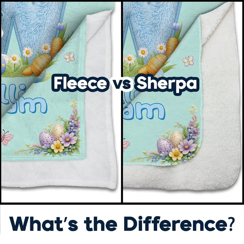 Faux Embroidery Effect Chenille Bunny Alphabet Letters - Personalized Fleece Blanket, Sherpa Blanket FauxChenilleBunnyAlphabetLetters-PersonalizedFleeceBlanket_SherpaBlanket-TU264-VKT533-MK3.jpg