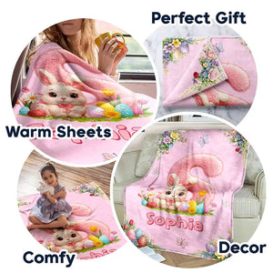 Faux Embroidery Effect Chenille Bunny Alphabet Letters - Personalized Fleece Blanket, Sherpa Blanket FauxChenilleBunnyAlphabetLetters-PersonalizedFleeceBlanket_SherpaBlanket-TU264-VKT533-MK5.jpg