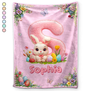 Faux Embroidery Effect Chenille Bunny Alphabet Letters - Personalized Fleece Blanket, Sherpa Blanket FauxChenilleBunnyAlphabetLetters-PersonalizedFleeceBlanket_SherpaBlanket-TU264-VKT533-MKDef.jpg