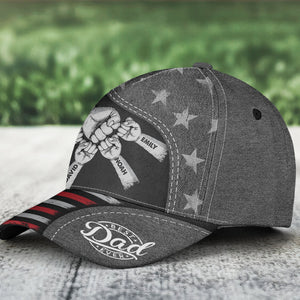 Fist Bump Daddy Grandpa - Personalized Classic Cap - Gift For Dad