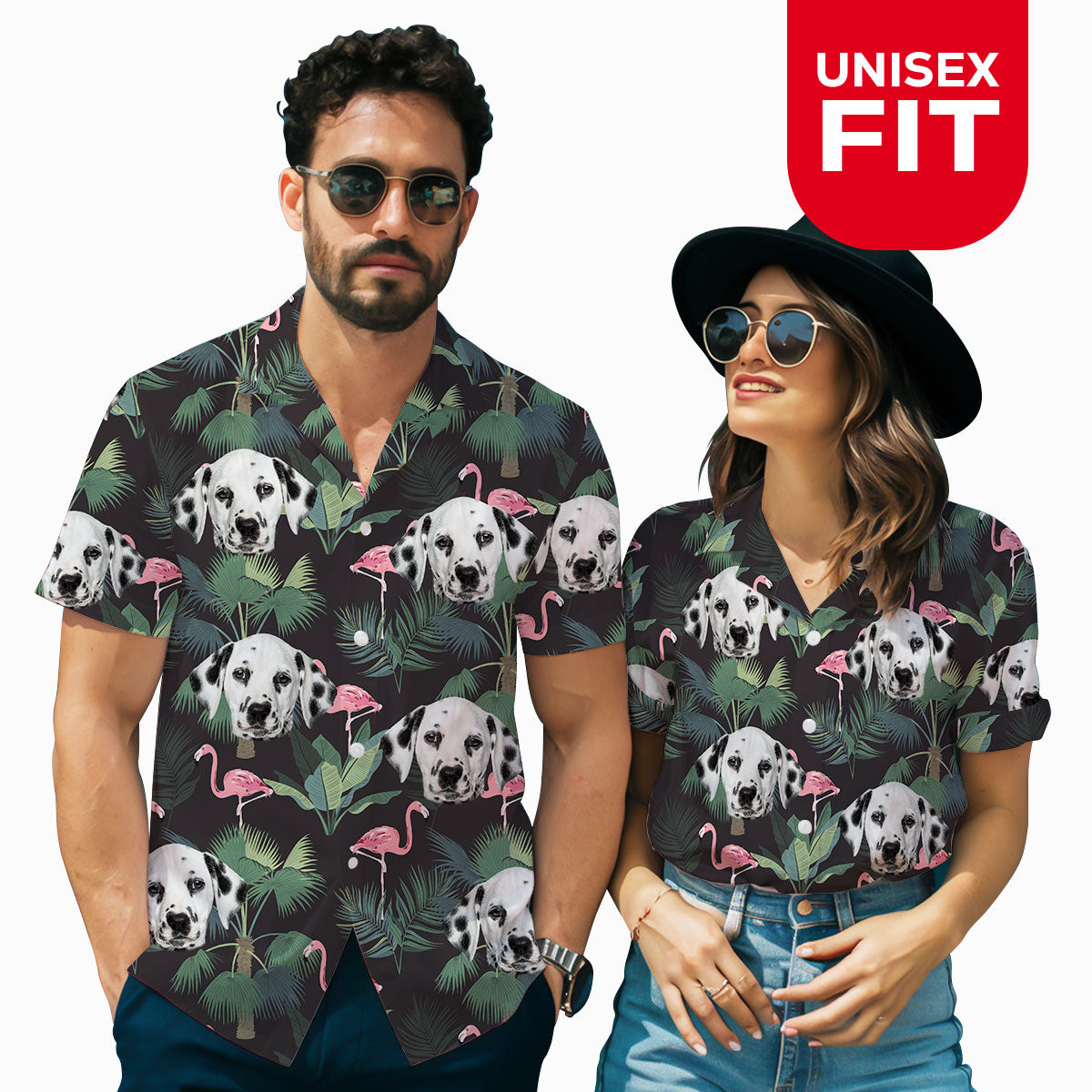 Flamingo Pal Shirt - Personalized Custom Dog Photo Hawaiian Shirt