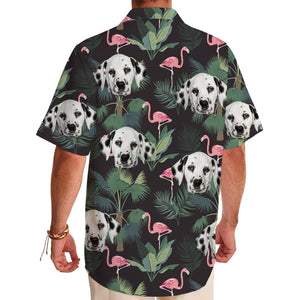 Flamingo Pal Shirt - Personalized Custom Dog Photo Hawaiian Shirt