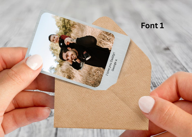 Personalised Metal Wallet Photo Card for Dad Husband Grandad Gift / First Father's Day Keepsake Custom Christmas Present Him Gift For Dad