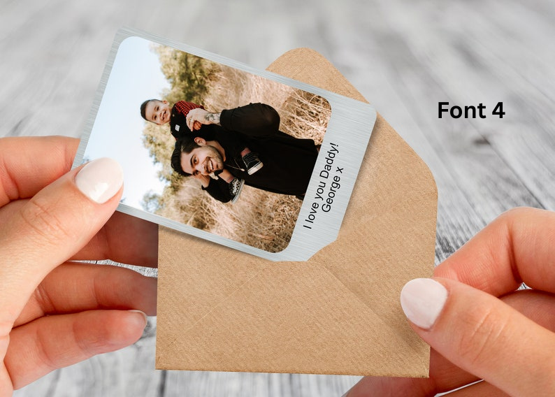 Personalised Metal Wallet Photo Card for Dad Husband Grandad Gift / First Father's Day Keepsake Custom Christmas Present Him Gift For Dad