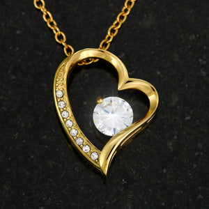 To My Daughter In Law You're Also My Daughter In Heart Necklace With Message Card, Gift For Daughter, Meaningful Gift, Love From Mom. Forever+Love+Gold.jpg
