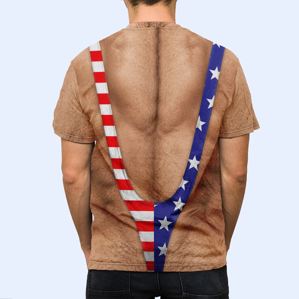 Funny 3D Hairy Body Swimsuit - Personalized Full Print T Shirt
