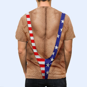 Funny 3D Hairy Body Swimsuit - Personalized Full Print T Shirt