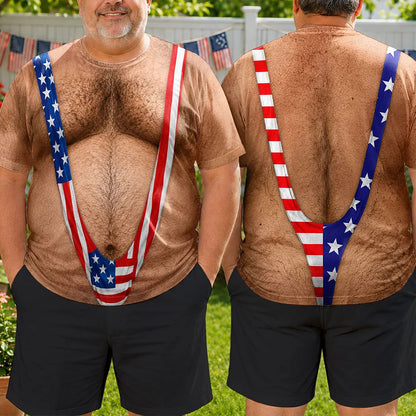 Funny 3D Hairy Body Swimsuit - Personalized Full Print T Shirt