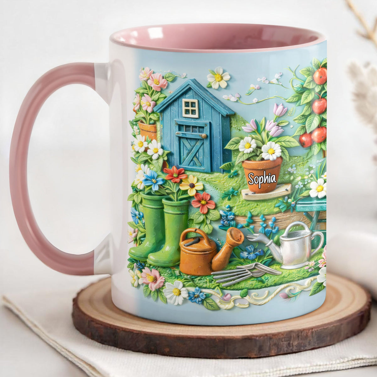 Charm Of A Cozy Garden Retreat With Flowers,Custom Accent Mug,Gift For Garden Lovers