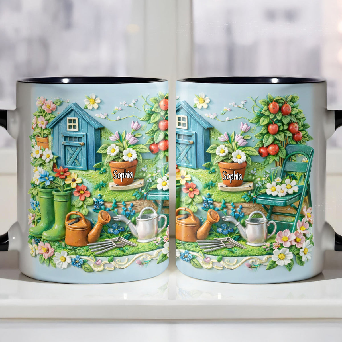 Charm Of A Cozy Garden Retreat With Flowers,Custom Accent Mug,Gift For Garden Lovers