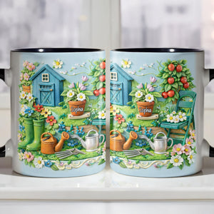 Charm Of A Cozy Garden Retreat With Flowers,Custom Accent Mug,Gift For Garden Lovers