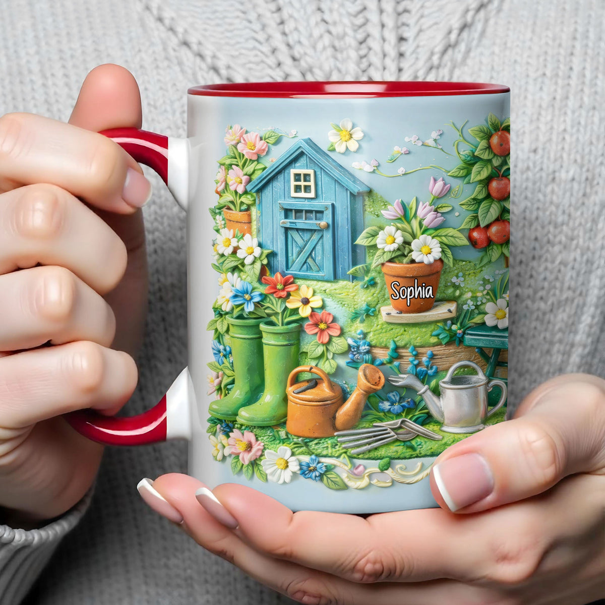 Charm Of A Cozy Garden Retreat With Flowers,Custom Accent Mug,Gift For Garden Lovers