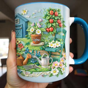 Charm Of A Cozy Garden Retreat With Flowers,Custom Accent Mug,Gift For Garden Lovers