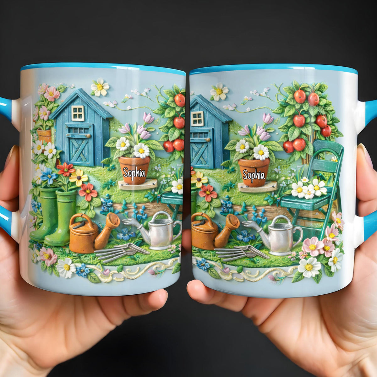Charm Of A Cozy Garden Retreat With Flowers,Custom Accent Mug,Gift For Garden Lovers