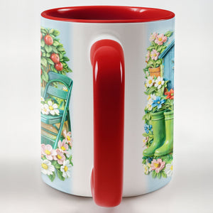 Charm Of A Cozy Garden Retreat With Flowers,Custom Accent Mug,Gift For Garden Lovers