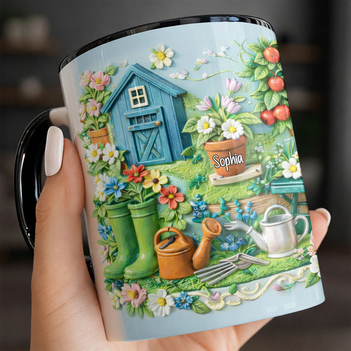 Charm Of A Cozy Garden Retreat With Flowers,Custom Accent Mug,Gift For Garden Lovers