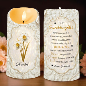 To My Granddaughter, Always Remember You Are Braver, Personalized Custom LED Candle, Gift For Granddaughters