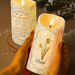 To My Granddaughter, Always Remember You Are Braver, Personalized Custom LED Candle, Gift For Granddaughters