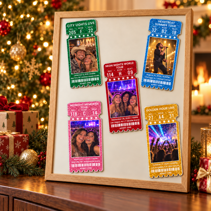 Custom Concert Ticket With Photo Music Event For Fans, Music Lovers - Personalized Magnet